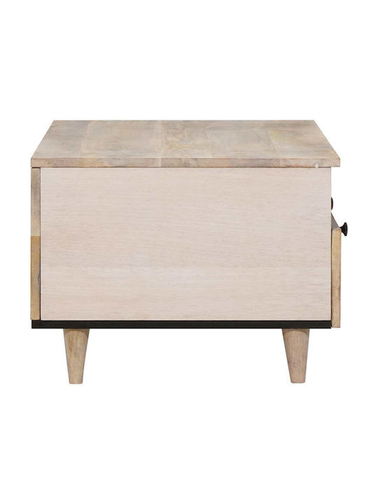 vidaXL Kaffeetisch Zentral aus Massivholz mit Schubladen Weiß M80xT54xH40cm
