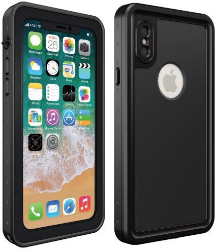 Redpepper Shockproof Waterproof 360 Full Cover Πλαστικό Αδιάβροχο Μαύρο (iPhone X / Xs)