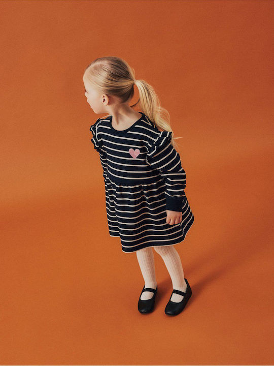 Children's Dress Sweatshirt Long Sleeve Striped Blue, Pink