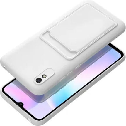 Forcell Back Cover Σιλικόνης με Υποδοχή για Κάρτες Λευκό (Redmi 9A / 9AT)