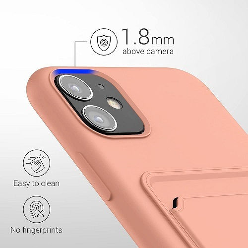 Forcell Card Back Cover Σιλικόνης με Υποδοχή για Κάρτες Κοραλί (iPhone 13 Pro)