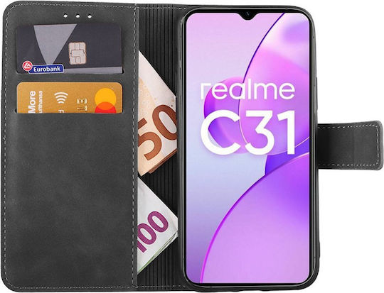 Lime Essential Magnet Book Δερματίνης / Σιλικόνης Γκρι (Realme C31)