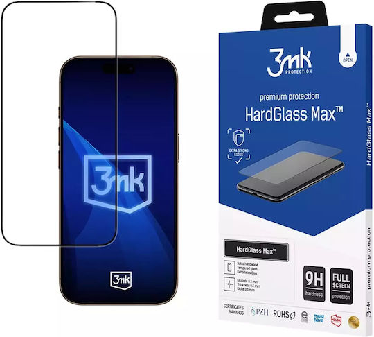 3MK HardGlass Max 0.3mm Tempered Glass Black (iPhone 17 Pro)