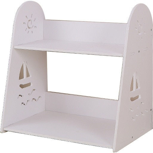 Small-sized Desk Shelf 2 Compartments Made Mdf Easy To Assemble White
