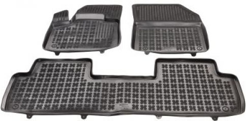 Rezaw Plast Set of Front and Rear Mats 3pcs Tray Type for Peugeot 5008 2014 Black