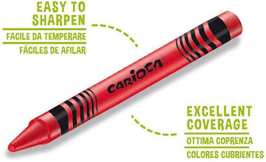 Carioca Wax Crayons Σετ Κηρομπογιές με 12 Χρώματα (12 Συσκευασίες)