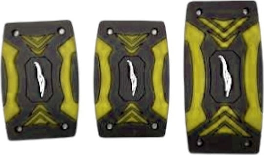Raistar Car Pedal Set Non Slip Universal Yellow 3pcs
