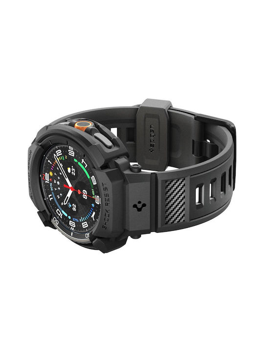 Spigen Rugged Armor Pro Silikonhülle in Schwarz Farbe für Samsung Galaxy Watch 8 Classic 46 mm