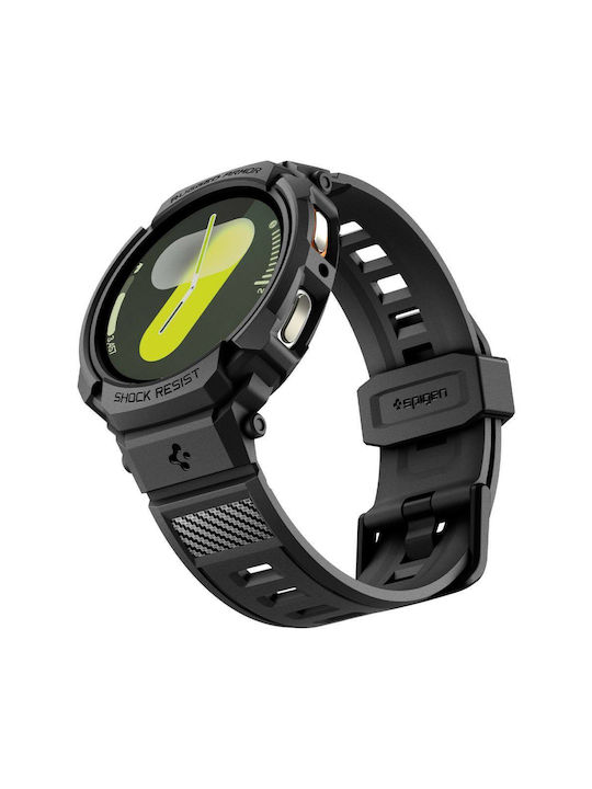 Spigen Rugged Armor Pro Silikonhülle in Schwarz Farbe für SAMSUNG GALAXY WATCH 8 40 MM