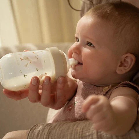 Little Dutch Plastic Baby Bottle Mio 240 Ml Little Goose Anti-Colic with Silicone Nipple for 0+, 0+ m, months Transparent 240ml