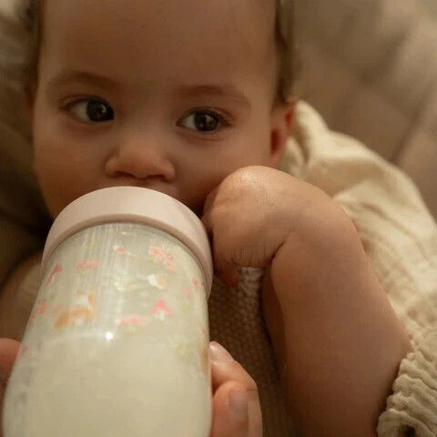 Little Dutch Plastic Baby Bottle Mio Fairy Garden Anti-Colic with Silicone Nipple for 0+, 0+ m, months Transparent 240ml