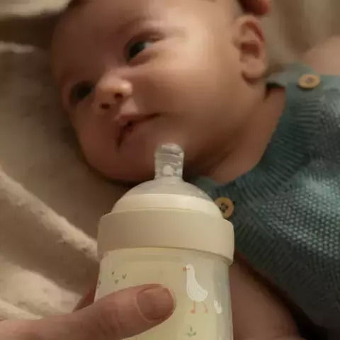 Little Dutch Plastic Baby Bottle Mio 165 Ml Little Goose Anti-Colic with Silicone Nipple for 0+, 0+ m, months Transparent 165ml