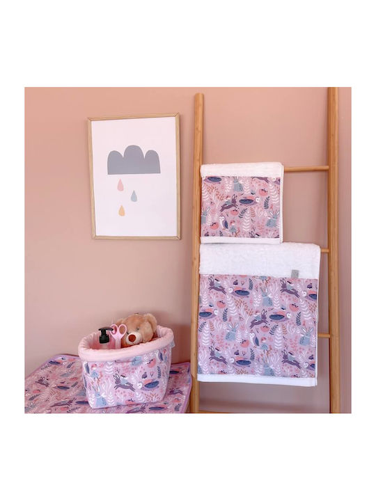 Karfitsomenos Gatos Set of baby towels 2pcs Owl Forest Print