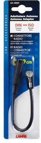 Lampa Internal Car Antenna Adapter Universal Din-Iso Female to Male 19cm