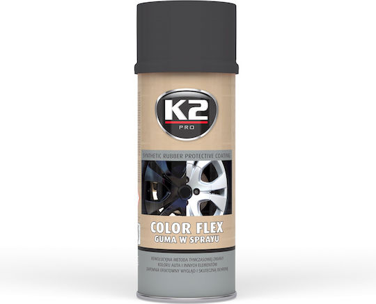 K2 Flex Σπρέι Βαφής για Ζάντες-Τροχούς Αυτοκινήτου Ματ Μαύρο 400ml