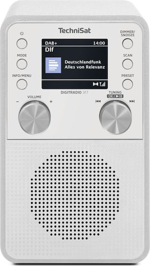 Technisat DigitRadio 317 Επιτραπέζιο Ραδιόφωνο Ρεύματος DAB με Bluetooth Λευκό
