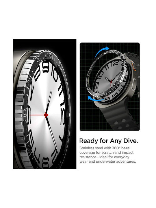 Spigen Bezel Tune Diver in Black color for Galaxy Watch 8 (44mm)
