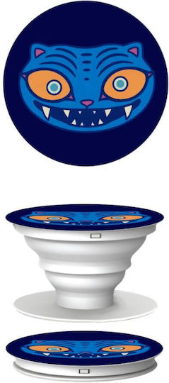 Huntrix Derpy Blue Tiger Phone Holders Stand Λευκό Βάση Στήριξης Κινητού Στο Χέρι