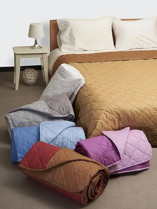 Sunshine Menta Coverlet Single from Cotton & Polyester White 160x220cm