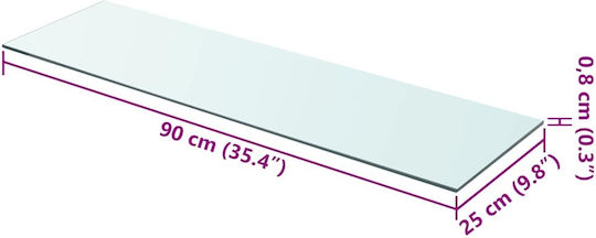 Wandregale Transparent (2Stücke) 90x25x0.8Höhe