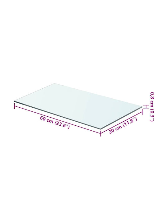 Wall Shelves Transparent 2 Pieces 60x30x0.8cm