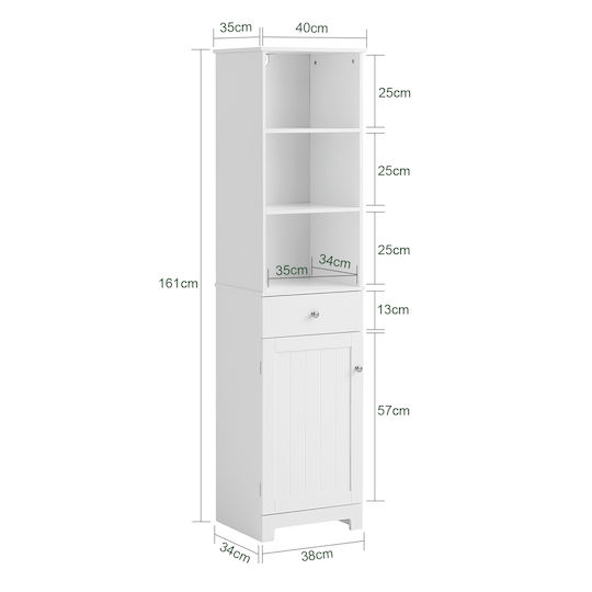 SoBuy Ντουλάπι Μπάνιου 38x34x34cm Λευκό