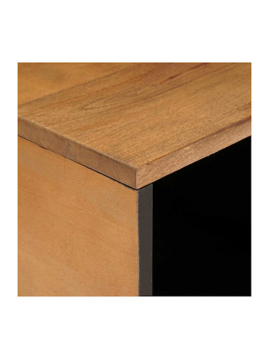 Rectangular Central Coffee Table Made of Solid Wood Light Brown M80xW50xH40cm