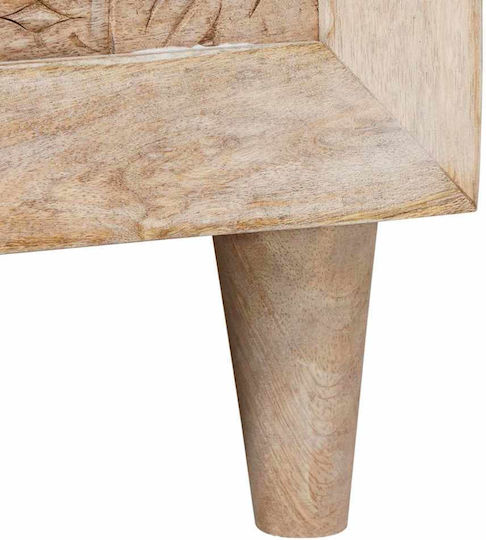 Rectangular Central Coffee Table Made of Solid Wood Beige M80xL50xH40cm