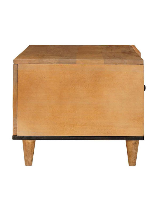 Rectangular Central Coffee Table Made of Solid Wood Light Brown M80xW50xH40cm