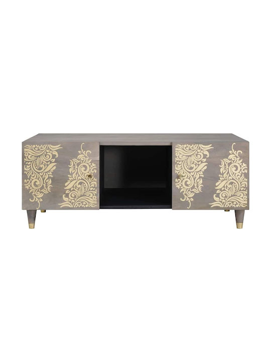 Rectangular Central Coffee Table Made of Solid Wood Gray 100x54x40 cm