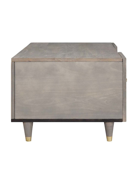 Rectangular Central Coffee Table Made of Solid Wood Gray 100x54x40 cm