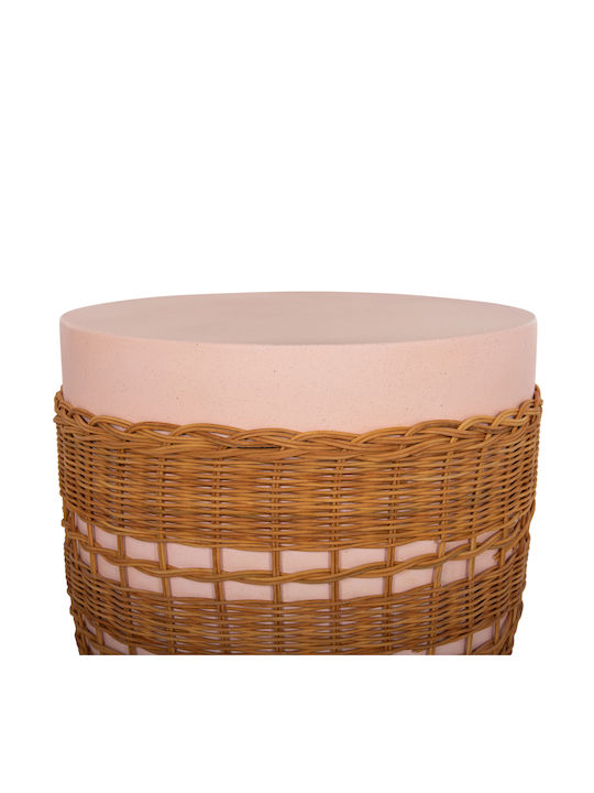 Round Side Table Fiber Pink Natural 44.5x44.5x45 cm