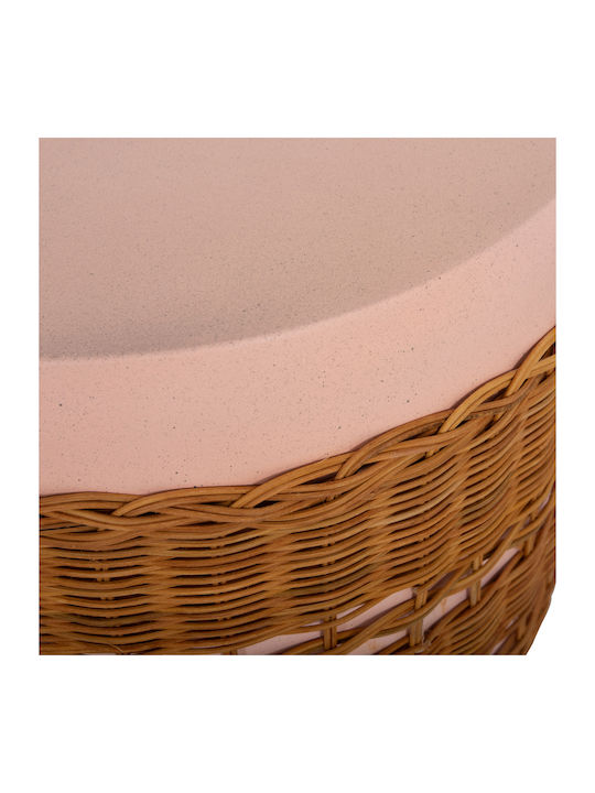 Round Side Table Fiber Pink Natural 44.5x44.5x45 cm