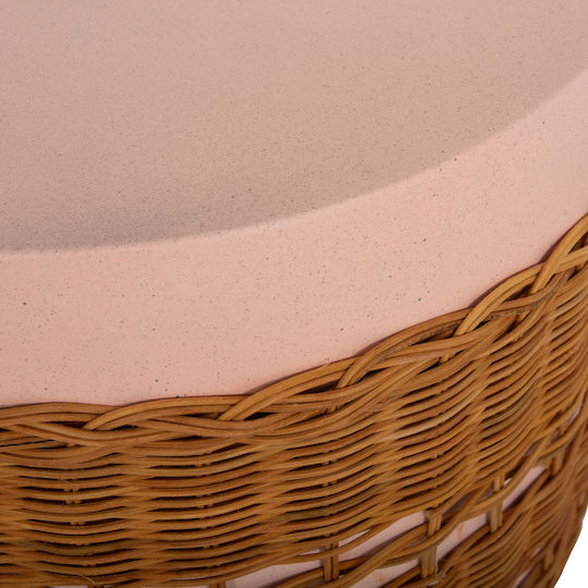 Round Side Table Fiber Pink Natural 44.5x44.5x45 cm