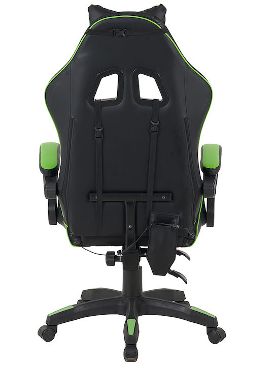Bakaji Καρέκλα Gaming Δερματίνης με RGB Φωτισμό Πράσινη