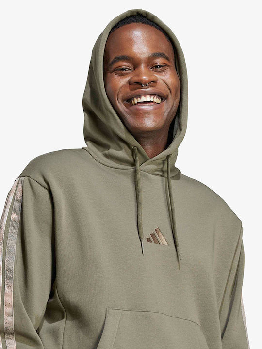 Adidas Seasonal Aop Hoodie Sweatshirt with Hood Khaki