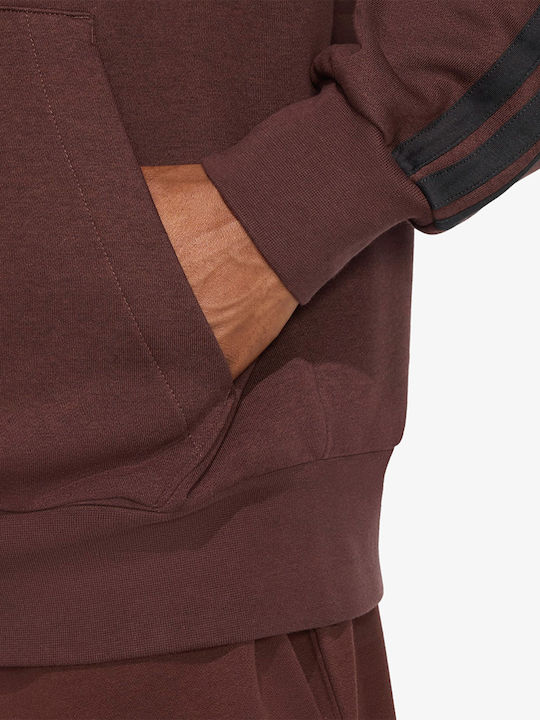 3 Streifen Sweatshirt mit Kapuze Braun