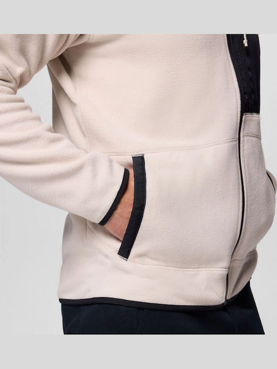 Trek Ανδρική Ζακέτα Fleece με Κουκούλα Μπεζ