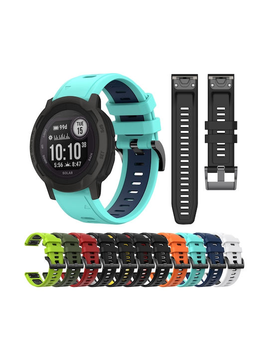 Garmin Instinct 2 22mm Двуцветна Спортна Силиконова Каишка За Часовник Бяло+Черно