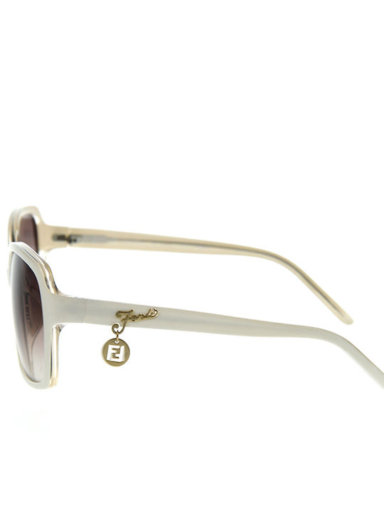Fendi Ochelari De Soare Albi Cu Ramă Din Plastic / Acetat Fendi Ochelari De Soare Albi Cu Ramă Din Plastic / Acetat