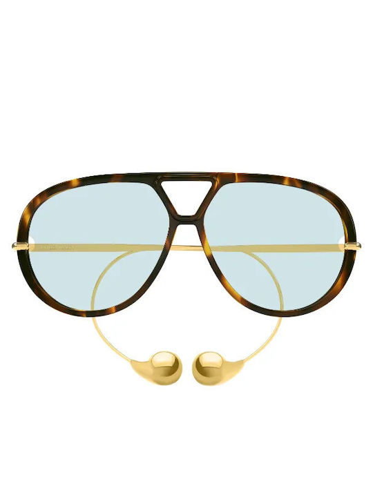 Bottega Veneta Unisex Sunglasses with Brown Tartaruga Frame and Light Blue Lens BV1273S 007