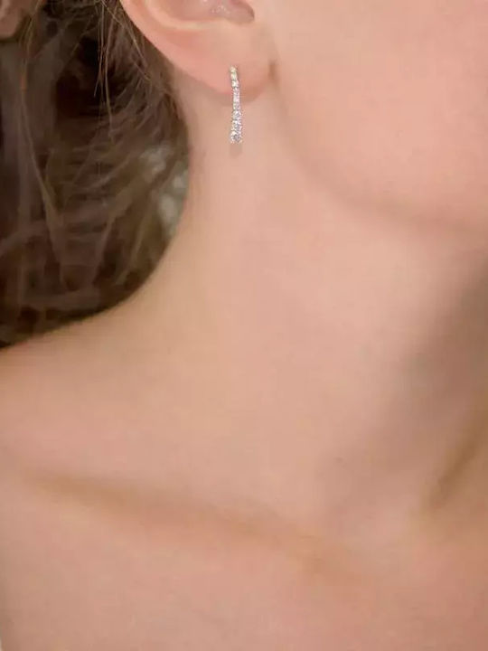 Set with Necklace , Earrings & Ring from White Gold 14K with Stones