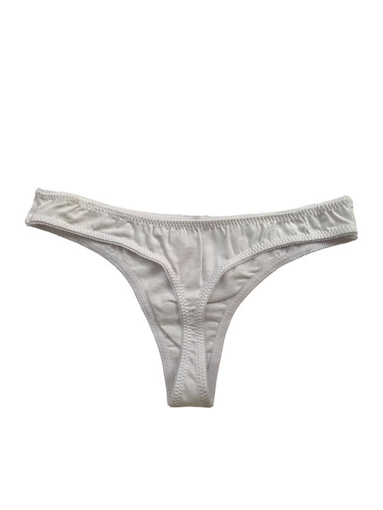 Women's String with Lace White