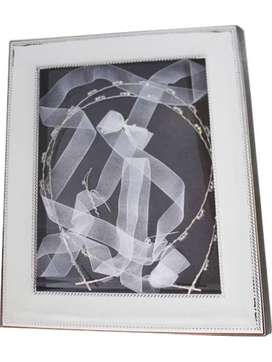 Prince Silvero Hochzeitskronen-Etui Fotografierahmen Rechteck Silver/Black 25x20εκ.