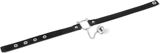 Smd Kinky Cat Kitty Ring Choker Collar Bell Adjustable Fit Pu Leather Black
