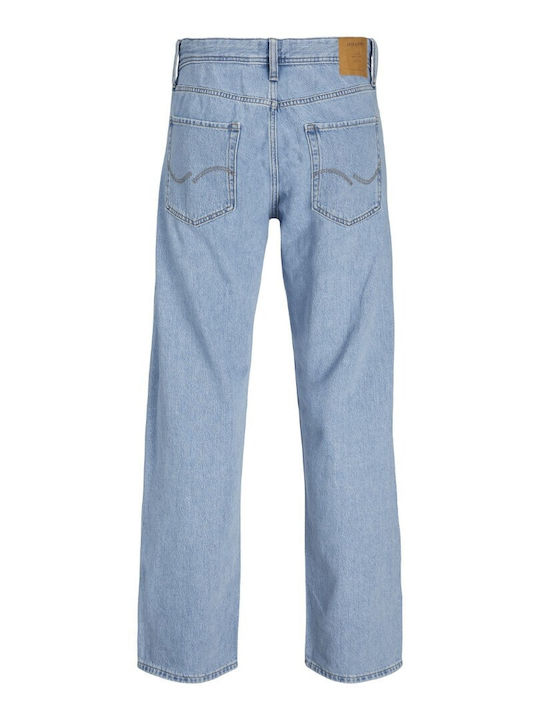 Men's Elastic Jeans Pants with Loose Fit Blue