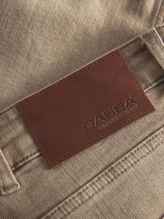 Alex Men's Jeans Pants with Regular Tapered Fit Beige