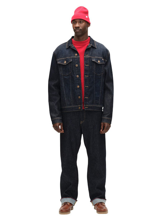 Men's Jeans Pants with Loose Straight Fit Blue