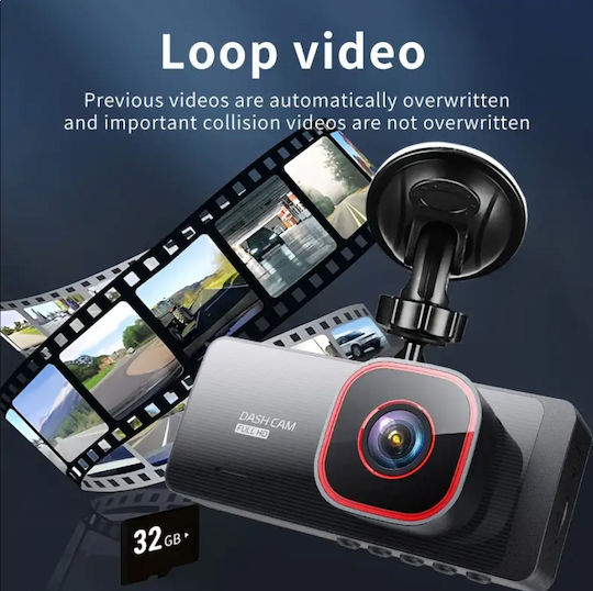 1080P Windshield Car DVR, 2.35" Display with Suction Cup