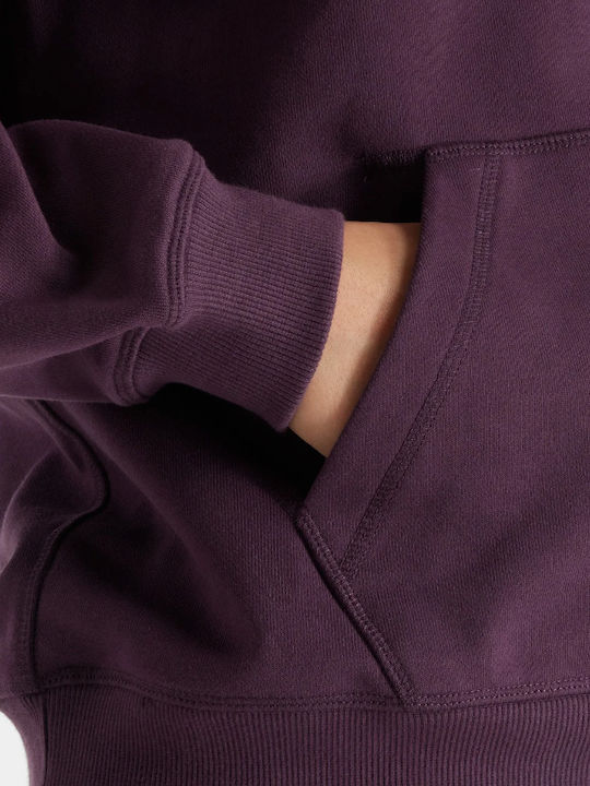 Long Women's Sweatshirt Hooded Purple